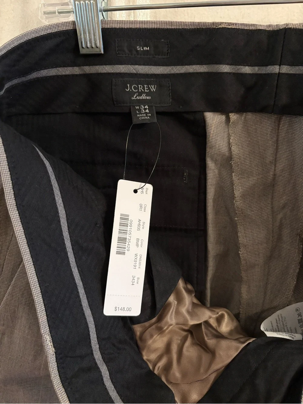 NWT J. Crew Men's Taupe Dress Pants - Classic Tailored Fit
